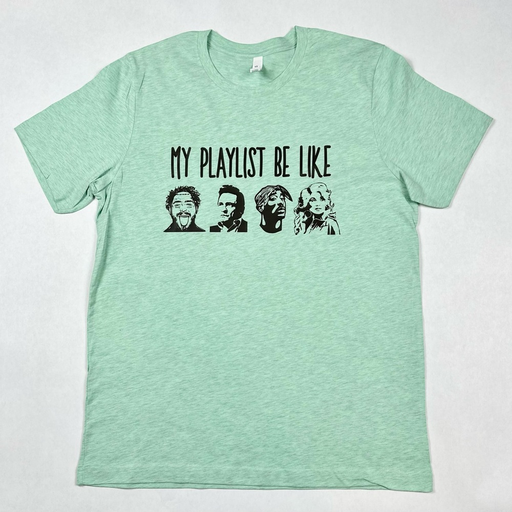 T-shirt featuring Post Malone, Tupac, Dolly Parton, and Johnny Cash